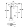 Mitigeur monocommande de bain Grohe Essence pour installation au sol avec un ensemble de points