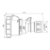 Mobiel driefasig stopcontact op kabel 5 poly 32A 3P+N+E 6h CEE 380V IP67