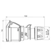 Mobiel eenfasig industrieel stopcontact op kabel 3 poly 2P+E 16A 6h IP44