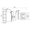 Mobiilne kolmefaasiline pistikupesa kaablil 4 polü 16A 3P+E 6h CEE 380V IP67