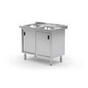 Mobile in acciaio inox con lavelli 2 120x70x85 Polgast 227127