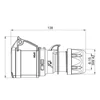 Mobile three-phase socket on cable 4 poly 16A 3P+E 6h CEE 380V IP44