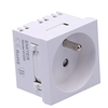 Modular socket 230V with grounding 1-krotne std 45x45, White