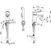 Monomando de lavabo Oras Vega, con botón eco, con maneta Bidetta, gama 107 mm, negro mate