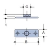 mounting plate 120x40x4mm M10 rectangular steel, QS (Quick Stream)