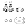 Multilux 4 Set mit weißem Thermostatkopf (Ventil + Gehäuse + weißer Thermostatkopf)