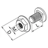 Mushroom head screw + serrated flange nut set SGKFM10x30, for photovoltaic structures. Packaging 100 pieces