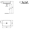 Namizni umivalnik 60x40 Ideal Standard Connect Air E034801