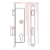 NARROW LOCK OF JANIA&#39;S PICKET DOOR 72/34 LEFT REFILL