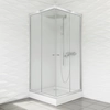 Neliönmuotoinen suihkukaappi Duso 80x80x184 - läpinäkyvää lasia