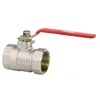 Nickel plated standard ball valve with choke, PN16, 3/4 inch PN16 with steel lever, version N-N,16 bar/120C