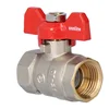 Nickel plated standard ball valve with gland, PN16, 1/2 inch PN16 with butterfly, version N-N,16 bar/120C