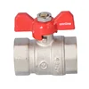 Nickel plated standard ball valve with gland, PN16, 3/4 inch PN16 with butterfly, version N-N,16 bar/120C