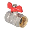 Nickel plated standard ball valve with gland, PN16, 3/4 inch PN16 with butterfly, version N-N,16 bar/120C