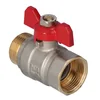 Nickel plated standard ball valve with gland, PN16, 3/4 inch PN16 with butterfly, version N-W,16 bar/120C