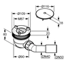 Odpadová súprava TASSO 90 - sada pre plytké sprchové vaničky s priemerom odtokového otvoru 90mm s odnímateľným sifónom je možné sifón čistiť zhora