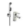 Oras Saga basin mixer with Bidetta hand shower, without drain valve.