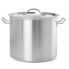 OUT_Grote RVS Gastronomiepot Met Deksel 98l Ø50 Cm Hendi 835104