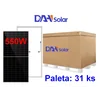 Painéis solares DAH DHM-72X10-550W, moldura prateada