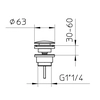 Palazzani Black Matt klik-klak stopper 99142438