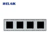 Panel de interruptor cuádruple WELAIK vidrio 0+0+0+0 Crema marfil