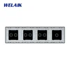 Panel de interruptor cuádruple WELAIK vidrio 1+2+2+2 - gris