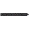 PDU rack bővítő 19" 8 schuko aljzatok 45 fokok 3 méter H05VV-F 3G1.5 230V 3500W IP20