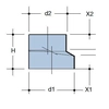 PEHD reduktion 125x110mm S12.5 excentrisk, sort, QS (Quick Stream)