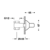 Peidetud sulgeventiil Tres ESE-23 peidetud reguleerimisega 1/2" 133516