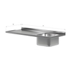 Piano in acciaio inox con lavello 170x60 Polgast Bl-201176