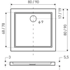 Piatto doccia quadrato basso Kerra Oskar 90 x 90 cm