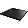 Piatto doccia quadrato Kerra Cezar 80 x 80 cm nero, struttura in pietra