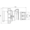 Pistoke 5 poly 3P+N+E 16A kiinnitys kaapeliin 6h 380V IP67 kolmivaiheinen CEE-matkapuhelin