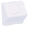 Plate K45 1-krotna RJ with angled cover, for MD adapters, white