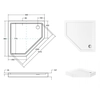 Plato de ducha pentagonal Besco Bergo 90 x 90 cm con revestimiento - 5% DESCUENTO adicional en el código BESCO5