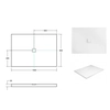 Plato de ducha rectangular Besco Nox Ultraslim 100 x 80 cm blanco - ADICIONAL 5% DESCUENTO POR CÓDIGO BESCO5