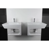 Plavis Design Shift wall-mounted washbasin, right, white C65307