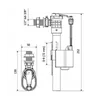 Plniaci ventil pre splachovaciu nádrž KK-POL 3/8", 1/2"