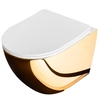 Plochá mini zlatá/biela závesná toaletná misa Rea Carlo - navyše zľava 5% s kódom REA5