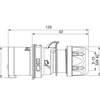 Plug plug 4 poly 3P+E 16A mounting on cable 6h 380V IP44 three-phase CEE mobile