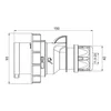 Plug plug 4 poly 3P+E 32A mounting on cable 6h 380V IP67 three-phase CEE mobile