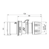 Plug plug 5 poly 3P+N+E 16A mounting on cable 6h 380V IP44 three-phase CEE mobile