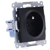 Plug socket with grounding and shutters (module) 16A, 250V~, screw terminals, matt black Simon54