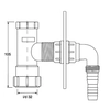 Podometni priključek za pralni ali pomivalni stroj z zračnim ventilom McAlpine HC14WM32