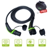 Polyfazer Electric Car Charging Cable, Type 1, 32A, 7.4kW, black and green
