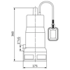 Pompa di drenaggio WILO Initial WASTE 14-9 per acque grigie e reflue, con interruttore a galleggiante e cavo 10mb