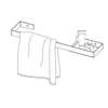 Porte-serviettes Deante Mokko avec étagère, noir - 5% REMISE supplémentaire avec le code DEANTE5