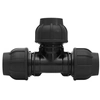 PP clamp tee 90st. 20x20x20 PN16, for PE pipes, black colour