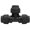 PP clamp tee 90st. 63x50x63 PN16, for PE pipes, black colour