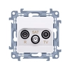 Prise d'antenne d'extrémité/terminal R-TV-SAT vers prise de passage (module) transg.R, TV, SAT -1.5 dB, blanc Simon10